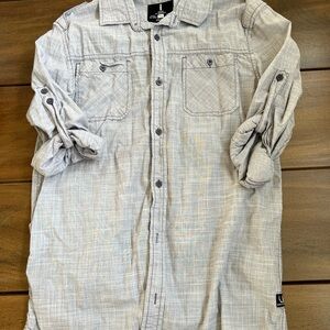Men’s iJean by Buffalo David‎ Bitton Light Gray Button-Up Shirt